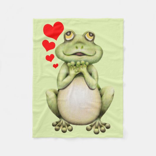 Frog Love Drawing Fleece Deken (Voorkant)