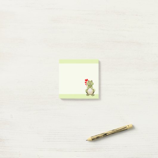 Frog Love Drawing Green Post-it® Notes (Op bureau)