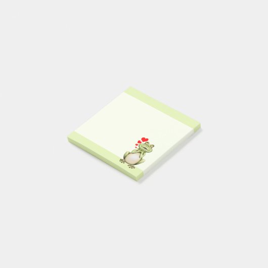 Frog Love Drawing Green Post-it® Notes (Schuin)
