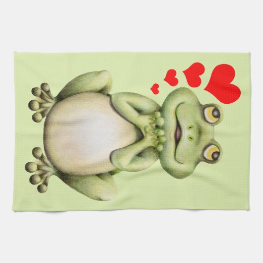 Frog Love Drawing Theedoek (Horizontaal)