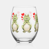 Frog Love Drawing Wijnglas Zonder Voet (Voorkant)