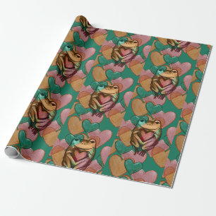 Frog Love schattige harten design Ik hou van kikke Cadeaupapier