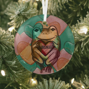 Frog Love schattige harten design Ik hou van kikke Glas Ornament