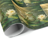 Frog Meditating On a Lily Pad Cadeaupapier (Rol Hoek)
