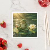 Frog Meditating On a Lily Pad Servet (Insitu)