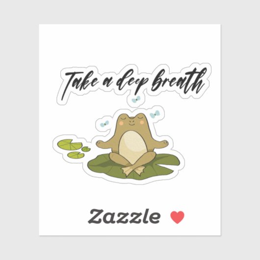 Frog Meditating Take A Deep Breath  Sticker (Vel)