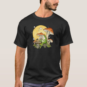 Frog Mushroom Drink Thee Maan Amfibieën T-shirt