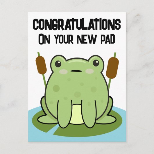 Frog New Home Pad gefeliciteerd Briefkaart (Voorkant)
