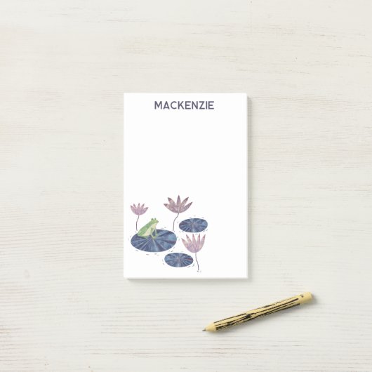 Frog on a Lily Leaf Personalized Post-it® Notes (Op bureau)