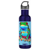 Frog on a Log - Schattigee kleine boomkikker Waterfles (Voorkant)