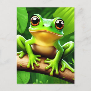 Frog on branch Natuur Art Briefkaart