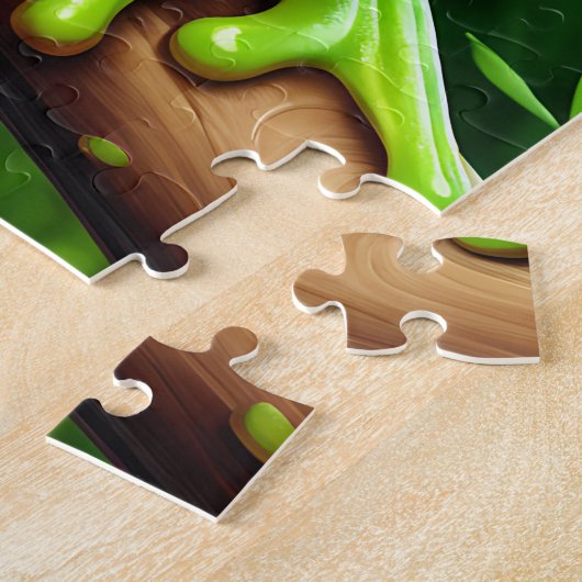 Frog on branch Natuur Art Legpuzzel (Zijkant)