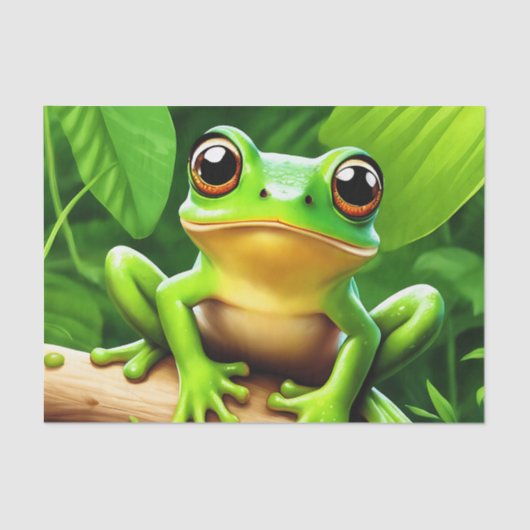 Frog on branch Natuur Art Tissuepapier (Voorkant)