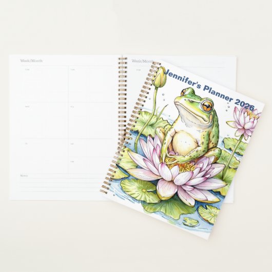 Frog on Lily Pad 2026 , Whimsical Frog, Planner (Display)