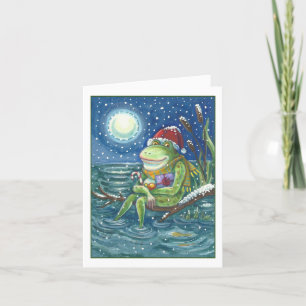 FROG OP LOG HOLIDAY CHRISTMAS WENSKAART Blank Feestdagen Kaart