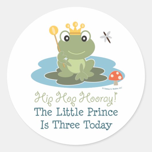 Frog Prince 3rd Birthday Stickers (Voorkant)