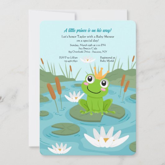 Frog Prince Baby shower Invitation (Devant)