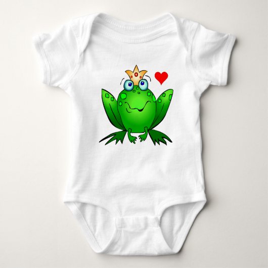 Frog Prince Crown Heart Schattigee Cartoon Romper (Voorkant)