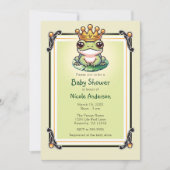 Frog Prince en or Couronne Baby Shower Invitations (Devant)