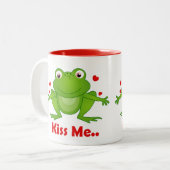 Frog Prince met Kiss Me Tekst mokken (Voorkant links)