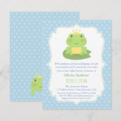 Frog Prince Pois Baby Shower Invitations (Devant / Derrière)