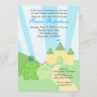Frog Prince & Princess 5x7 Baby shower Invitation
