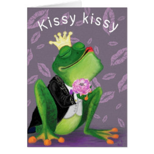 Frog Prince Romantic Kaart Kissy - Fun