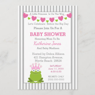 Frog Princess Baby shower Uitnodiging