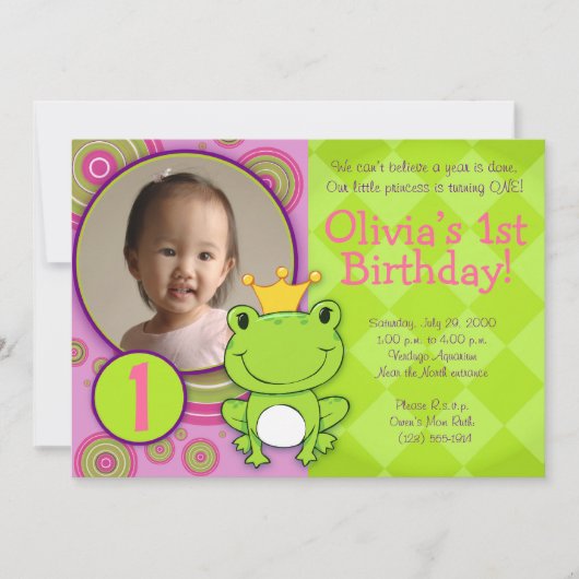 Frog Princess Birthday Kaart (Voorkant)
