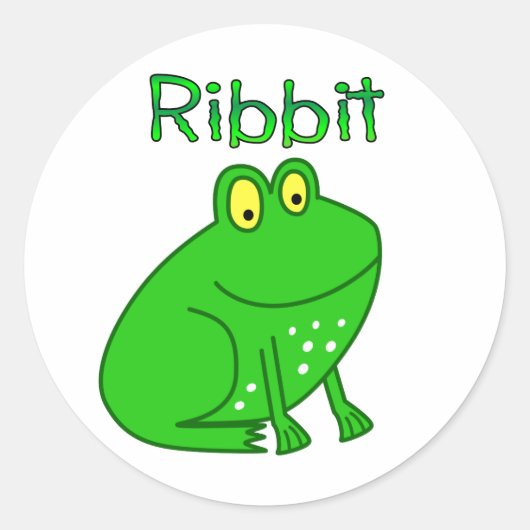 Frog Ribbit Ronde Sticker (Voorkant)