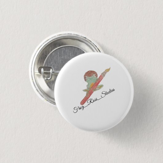 Frog_Ross_Studios logo-toets Ronde Button 3,2 Cm (Voorkant /achterkant)