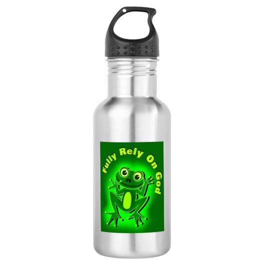 FROG Rust volledig op God Waterfles (Voorkant)