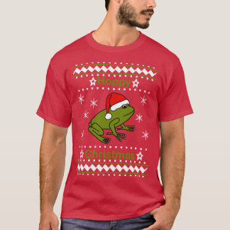 Frog Says Hoppy Kerstmis T-shirt