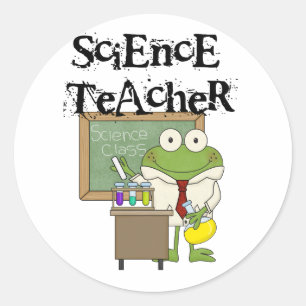Frog Science Teacher Ronde Sticker