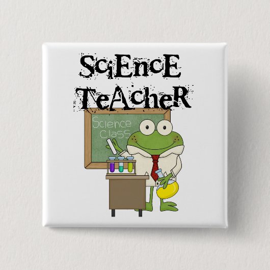 Frog Science Teacher Vierkante Button 5,1 Cm (Voorkant)