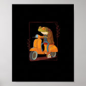 Frog Scooter Mushroom Goblincore Academia Poster (Voorkant)