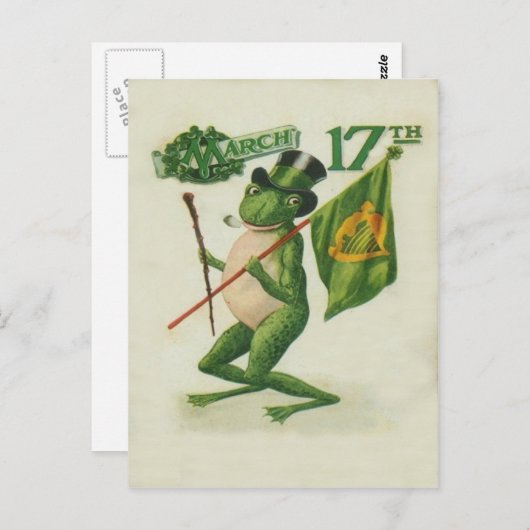 Frog Shillelagh Pipe St Patrick's Day Kaart (Voorkant / Achterkant)