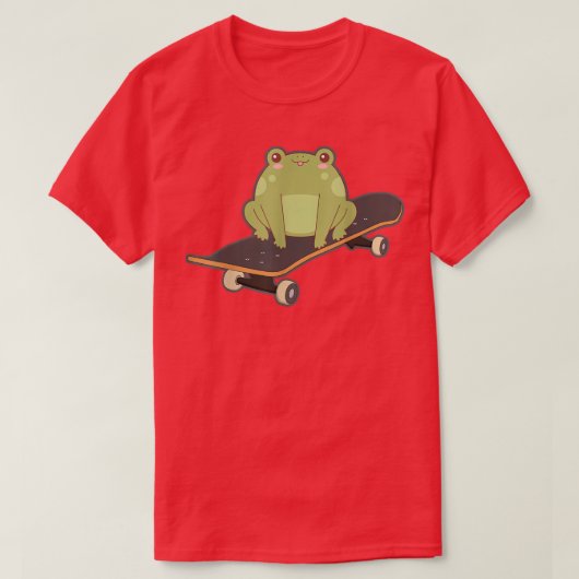 Frog Skateboard Funny Kawaii Toad speelt Japans T-shirt (Design voorkant)