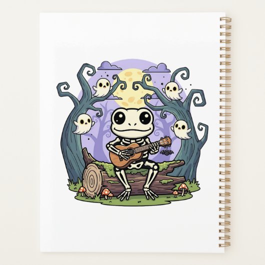 Frog Skeleton Playing Ukulele with Ghosts (Dos)