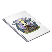 Frog Skeleton Playing Ukulele with Ghosts Notitieboek (Rechterzijde)