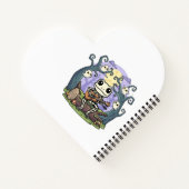 Frog Skeleton Playing Ukulele with Ghosts Notitieboek (Achterkant)