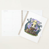 Frog Skeleton Playing Ukulele with Ghosts Planner (Display)