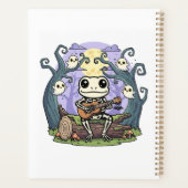 Frog Skeleton Playing Ukulele with Ghosts Planner (Achterkant)