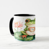 Frog Tea Mug - Cute Kawaii Hoppy Hour Gift (Devant gauche)