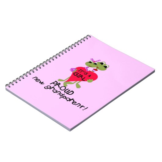 Frog Trots Grootouder van Meisje Gifts Notitieboek (Linkerzijde)