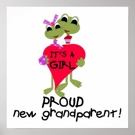 Frog Trots Grootouder van Meisje Gifts Poster (Voorkant)