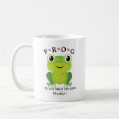 Frog Vertrouw volledig op God Pink Hearts Coffee M Koffiemok (Links)