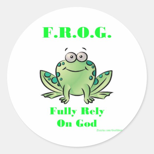 FROG (volledig vertrouwen op God) Ronde Sticker (Voorkant)