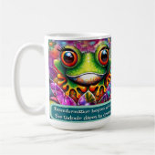 Frog Whimsical Abstract Art Floral Personalized Koffiemok (Links)