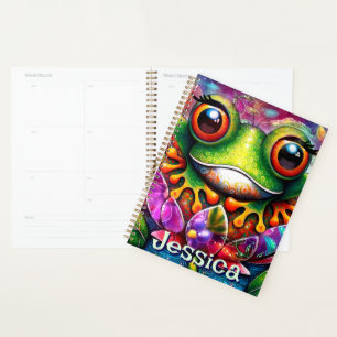 Frog Whimsical Art Abstrait Floral Personnalisé
